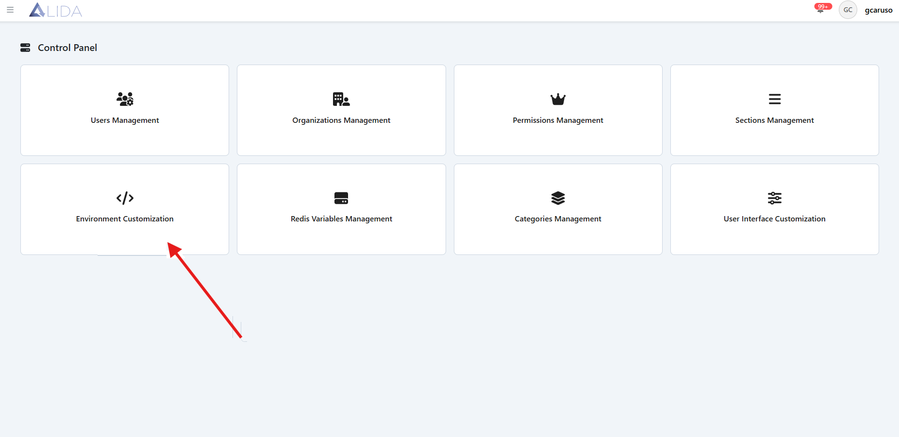 control-panel-page-with-environment-highlighted
